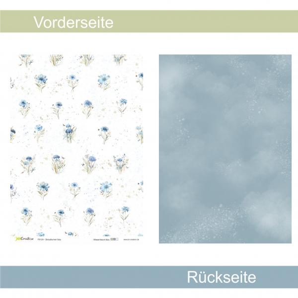 Streublumen blau - Wiesentraum blau - Designpapier